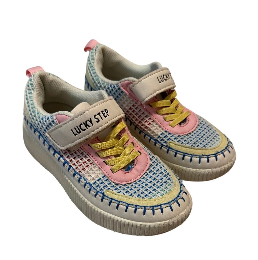 Lucky Step Pastel Multi-Color Mesh Platform Sneakers - Kid's Size 1